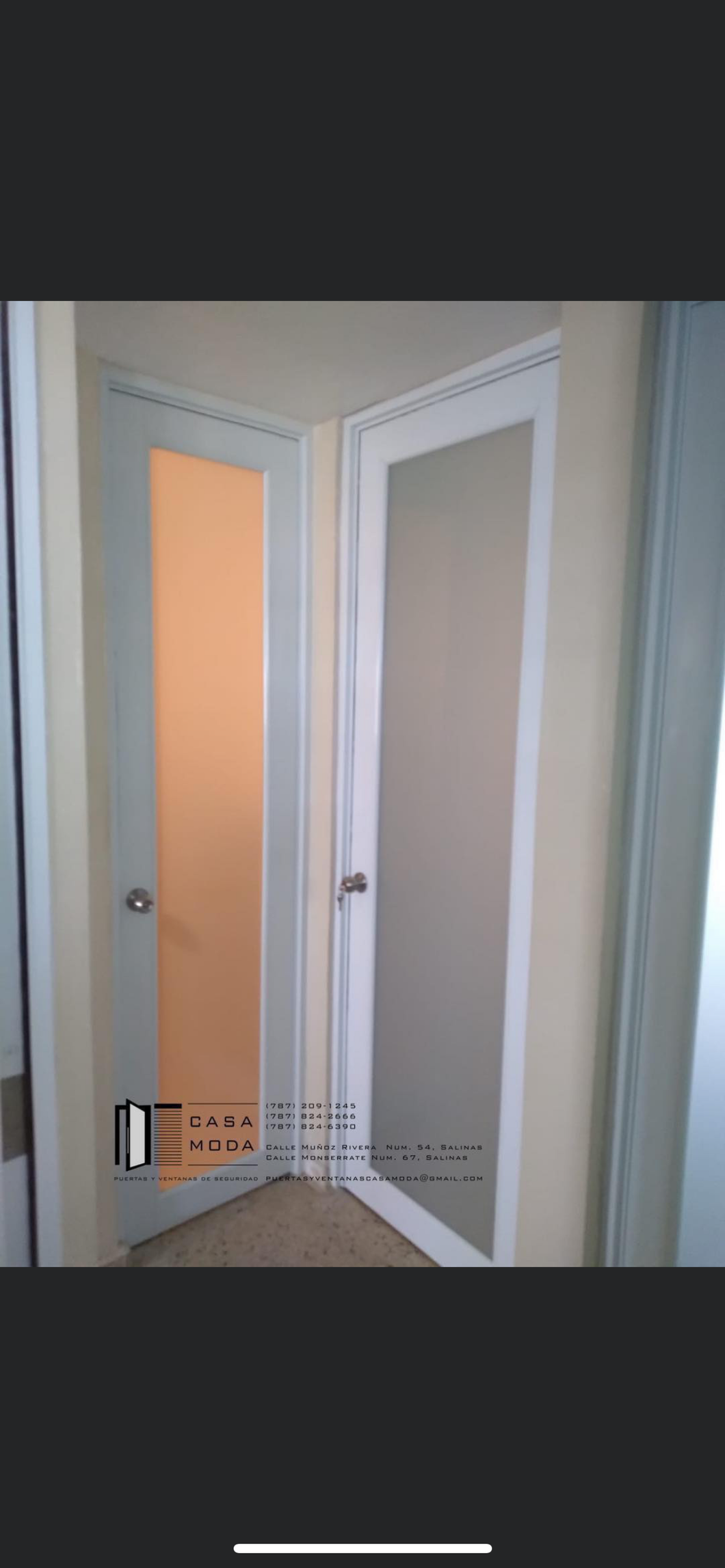 Puertas Full Glass con Cristal Blanco laminado